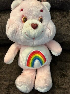 American Greetings Light Pink Plush Bear with Embroidered Heart Nose